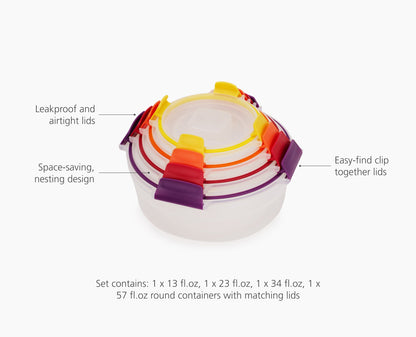 [half-width] Nest Lock 4-Piece Multicolour Round Container Set