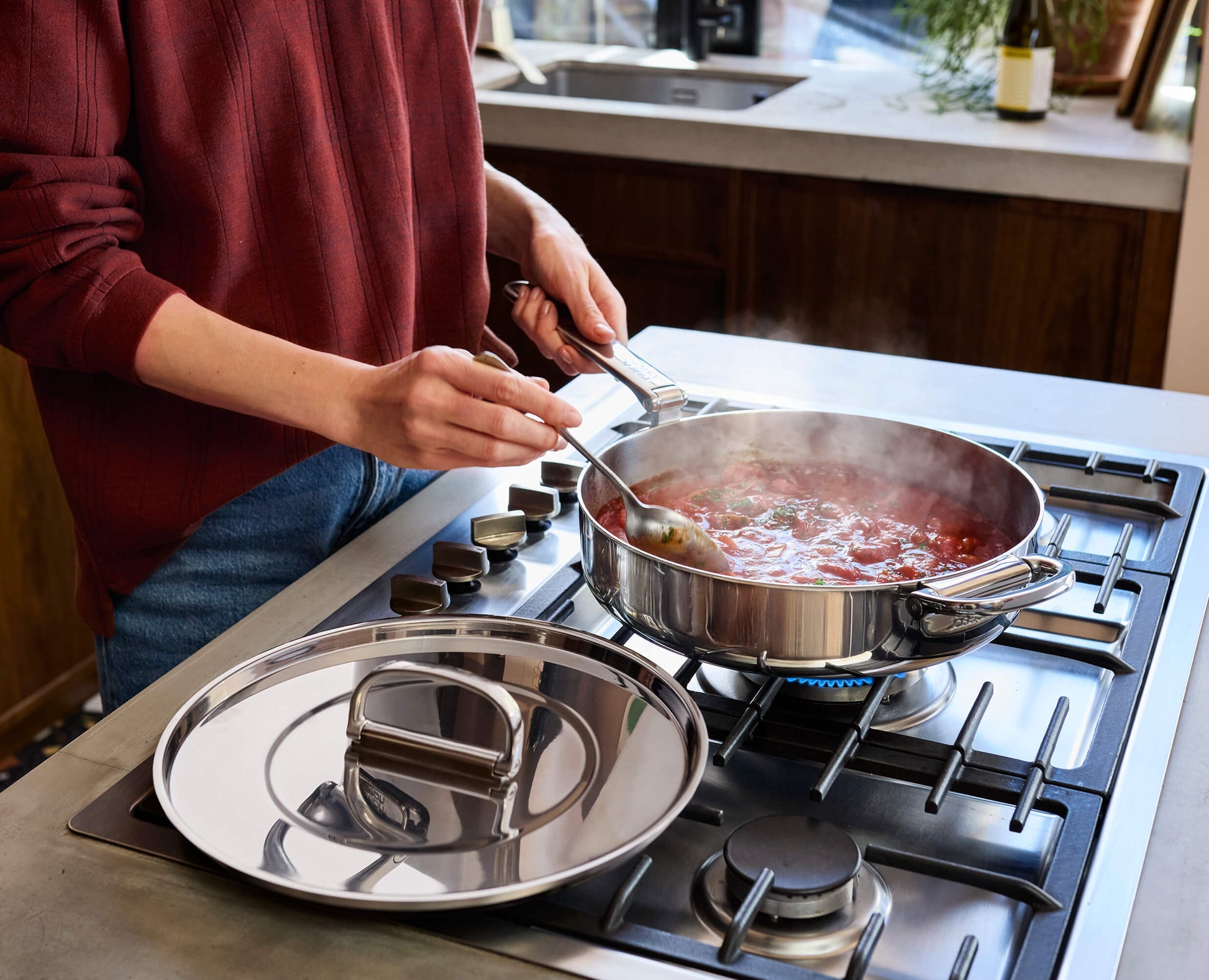 Space Steel Folding Handle 3.5Qt. Sauté Pan & Lid