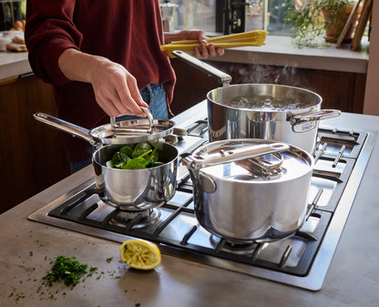 Space Steel Folding Handle 6-Piece Saucepan Set