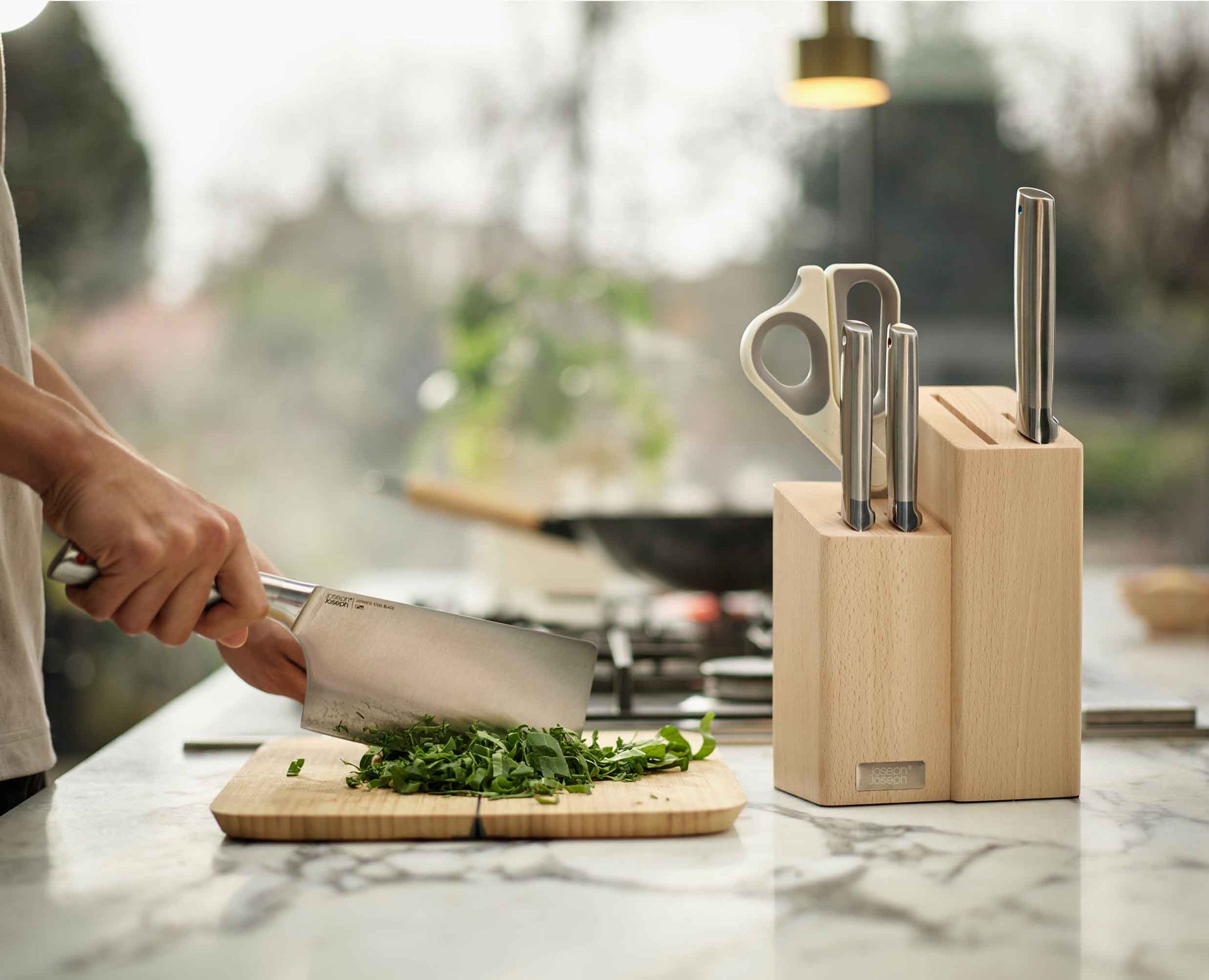 Elevate™ Fusion 5-piece Knife & Scissor Set with Beechwood Block - 10577 - Image 3