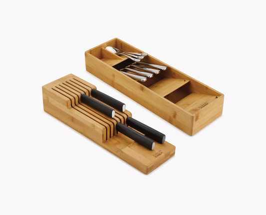 [hidden] 2-piece DrawerStore™ Bamboo Cutlery & Knife Organiser Set