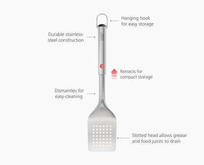[half-width] GrillOut Stainless-Steel BBQ Turner with Extending Handle