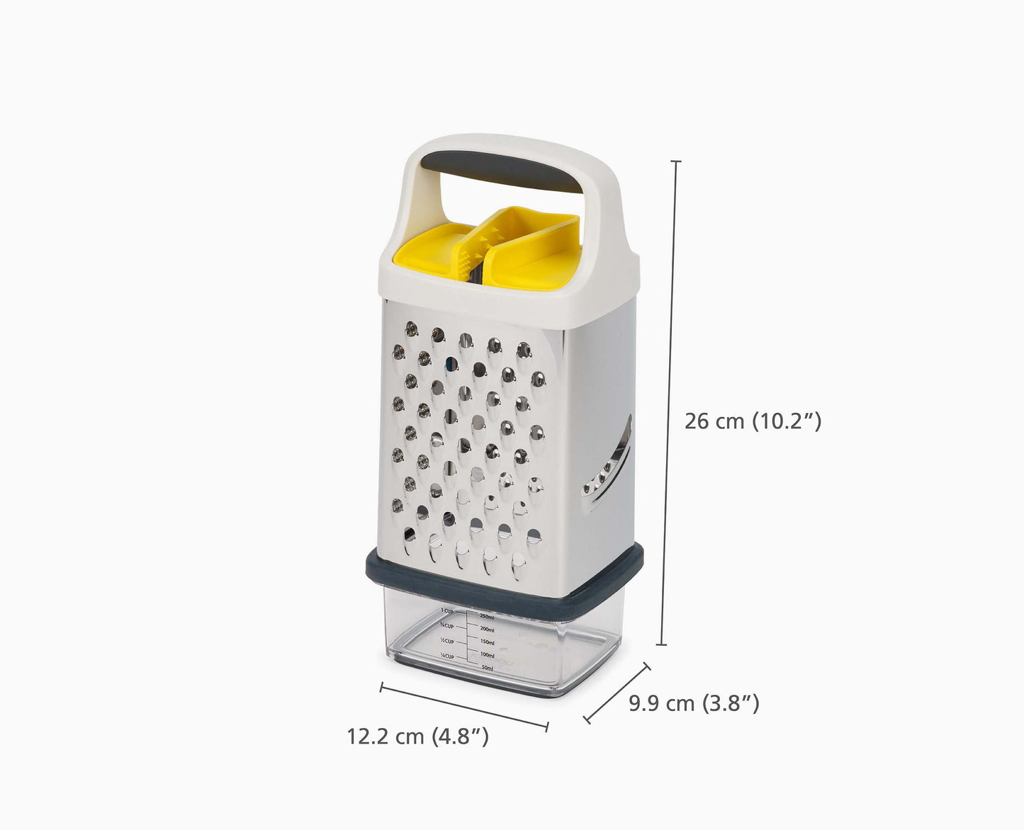[half-width] Multi-Grip Box Grater with Precision Food-Grip - 20225 - Dimension
