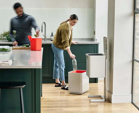 [lifestyle]Totem Max 60L Stone Waste & Recycling Bin Starter Set - BU00031 - Image 2