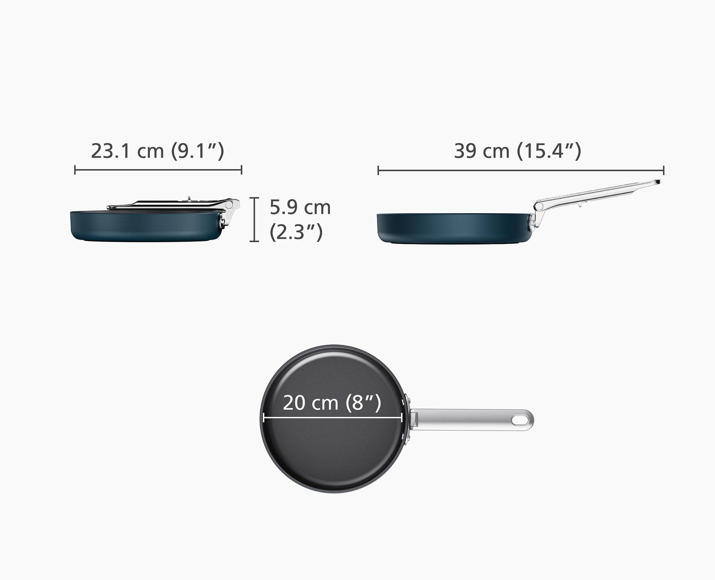 [half-width] Space™ 20cm Non-stick Blue Frying Pan - 45040 - Image 7