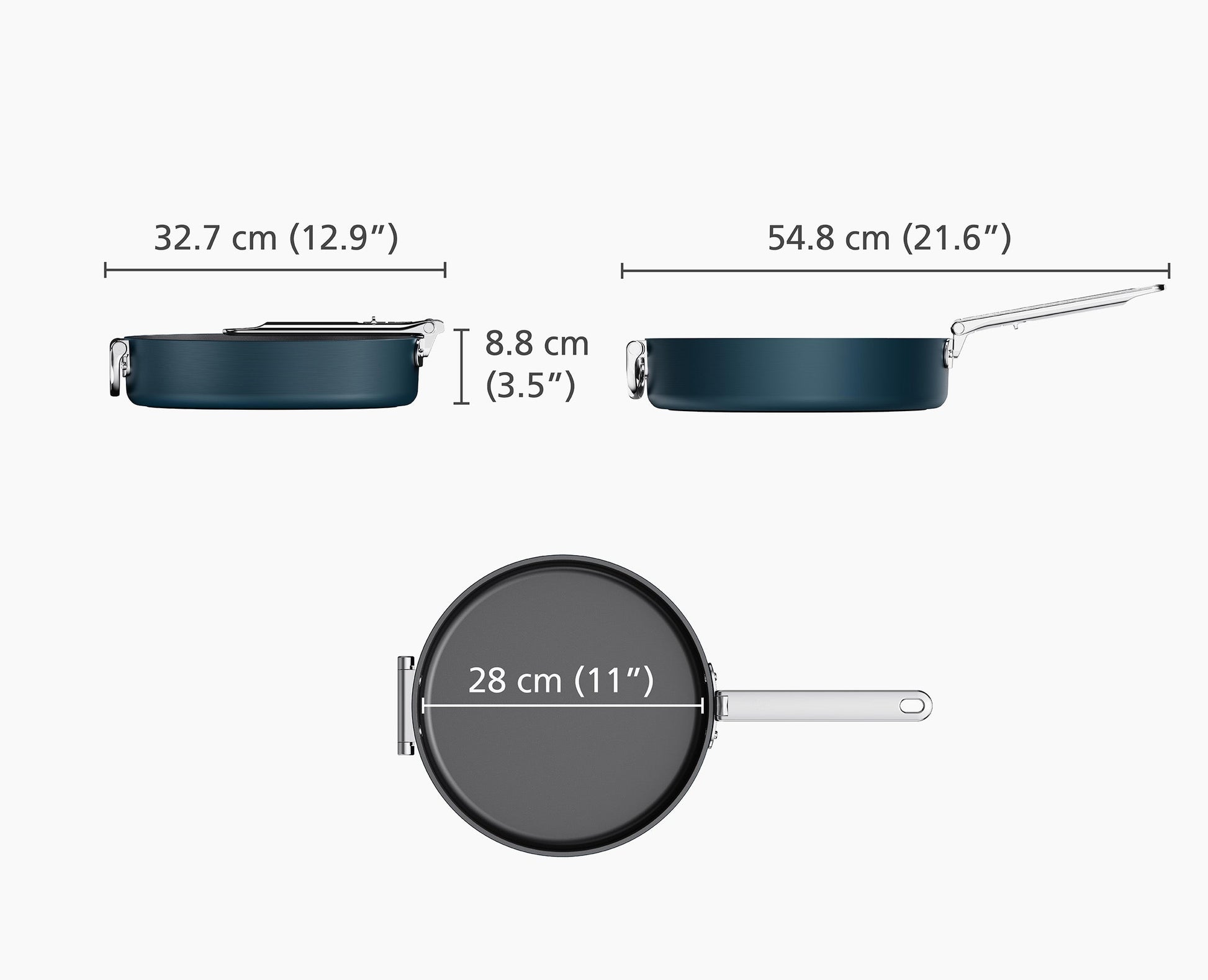 [half-width] Space™ 28cm Non-stick Blue Frying Pan - 45042 - Image 7