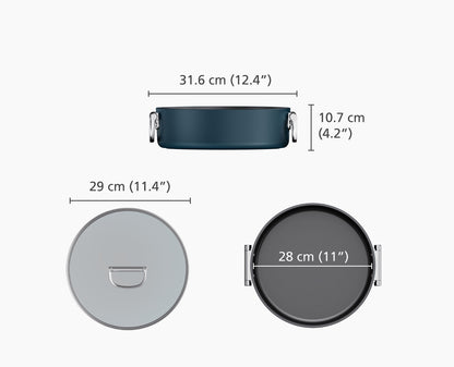 [half-width] Space™ 28cm Non-stick Shallow Blue Casserole Pan & Lid - 45046 - Image 7