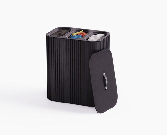 [hidden] Tota Trio Luxe 90L Black Laundry Separation Basket