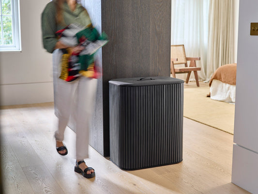 [hidden] [lifestyle] Tota Trio Luxe 90L Black Laundry Separation Basket