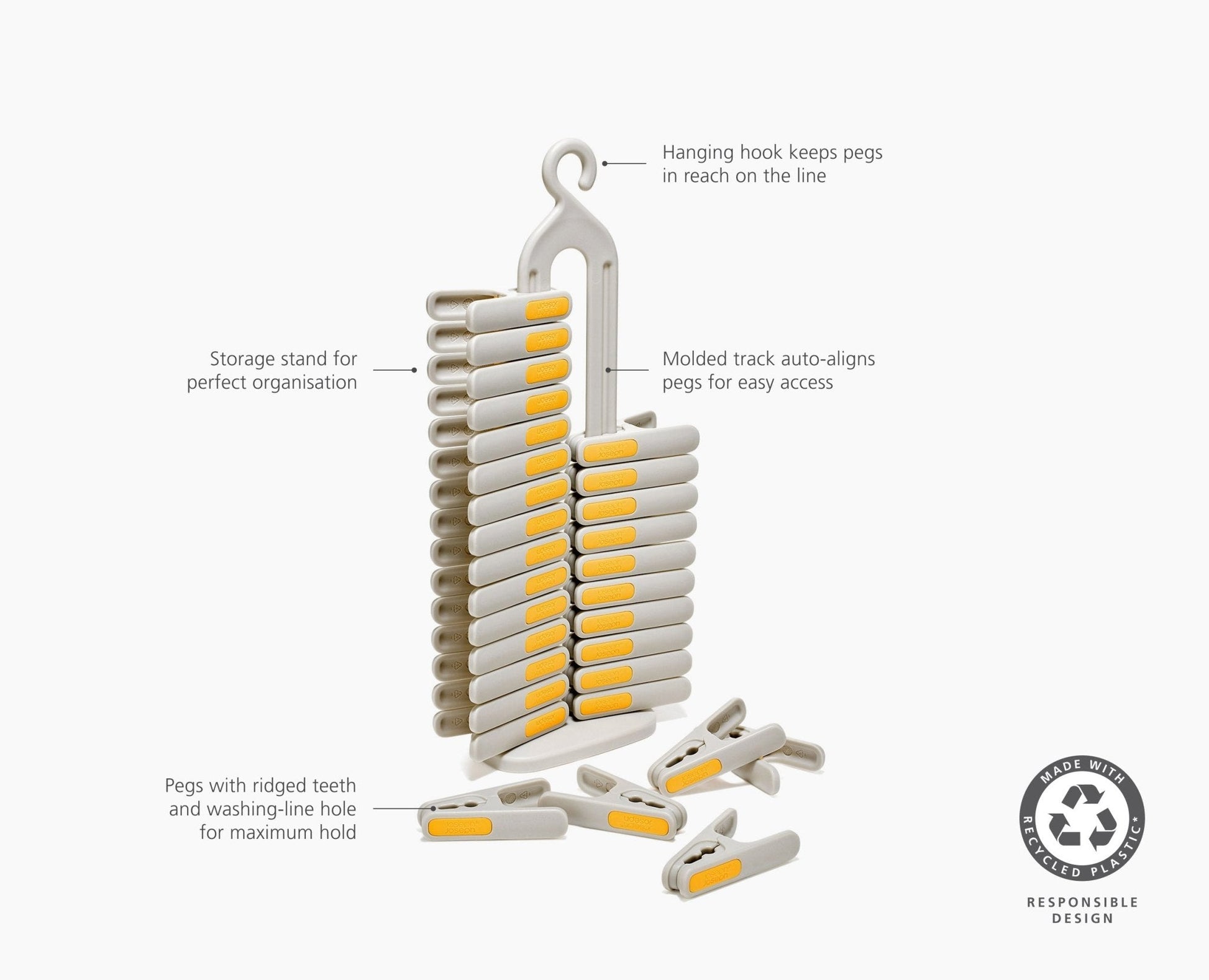 [half-width] PegStore™ 30-Piece Clothes Peg Set With Storage Stand