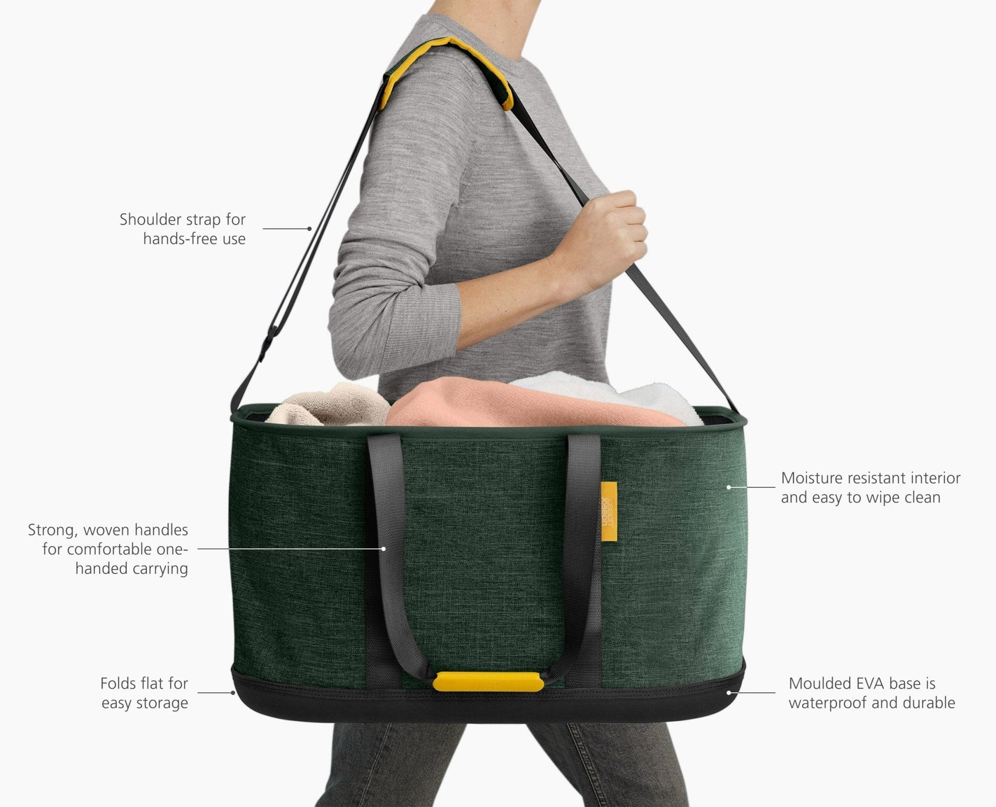 [half-width] Hold-All™ Outdoor Green Collapsible 45L Laundry Basket