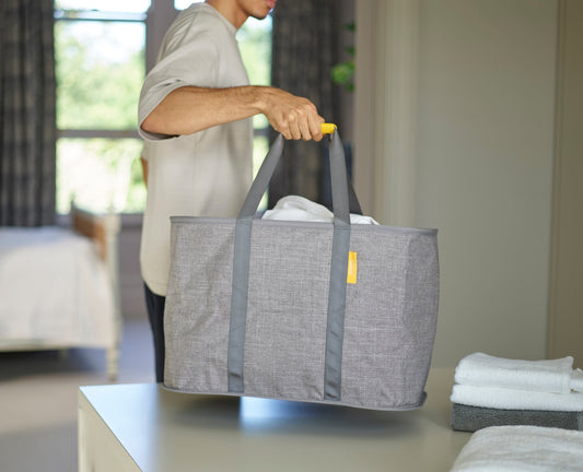 [hidden] [lifestyle] 2-piece Large Grey Laundry Basket Set