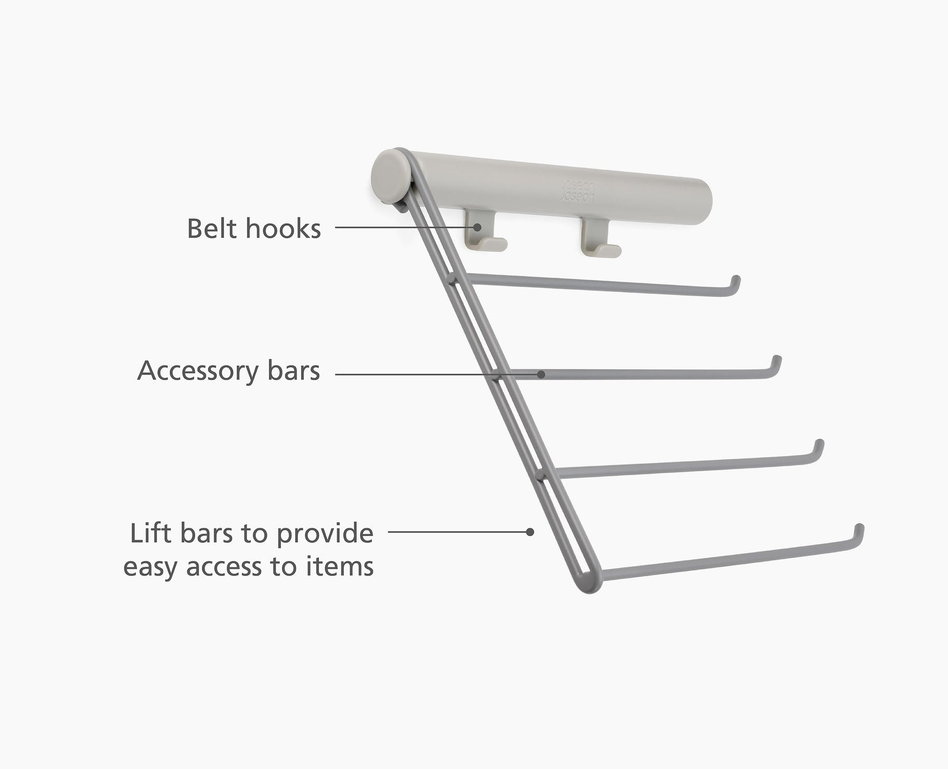 [half-width] Orderly™ Belt, Tie & Scarf Hanging Rail - 55005 - INFO