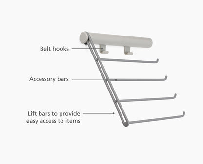 [half-width] Orderly™ Belt, Tie & Scarf Hanging Rail - 55005 - INFO