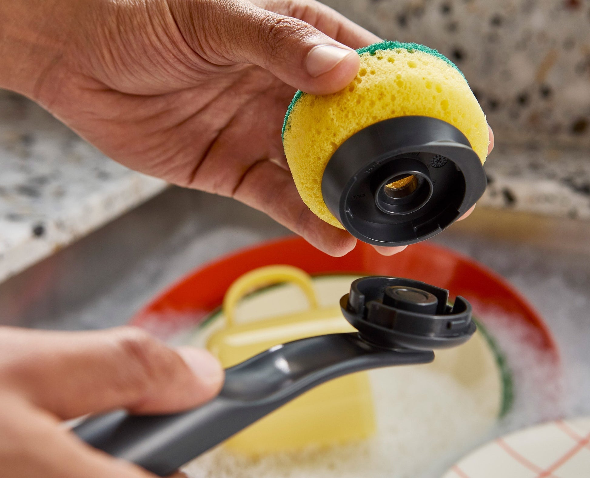 [half-width] SinkTech™ Washing-Up Brush with Steel Stand & Extra Heads