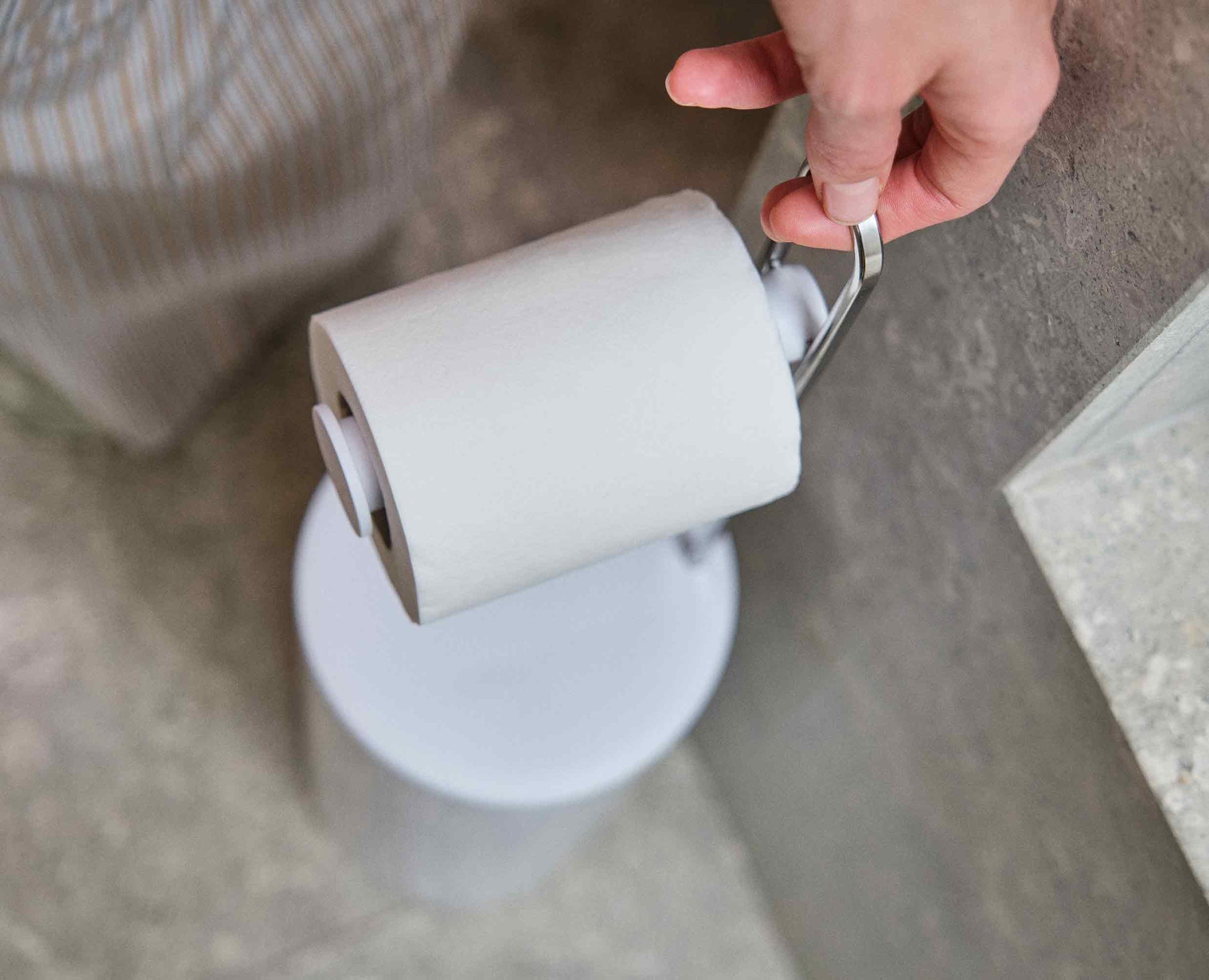 [half-width] EasyStore™ Gloss White Concealed Toilet Roll Holder