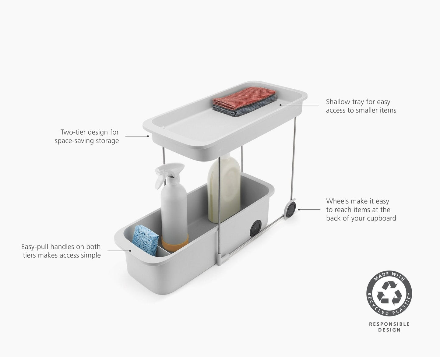 [half-width] CupboardStore™ 2-Tier Easy-Access Storage Caddy