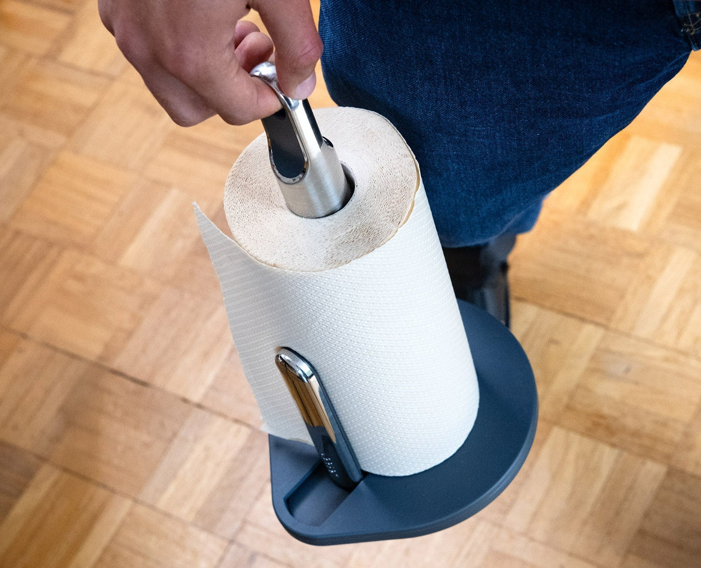 [half-width] Hold Grey Kitchen Roll Holder