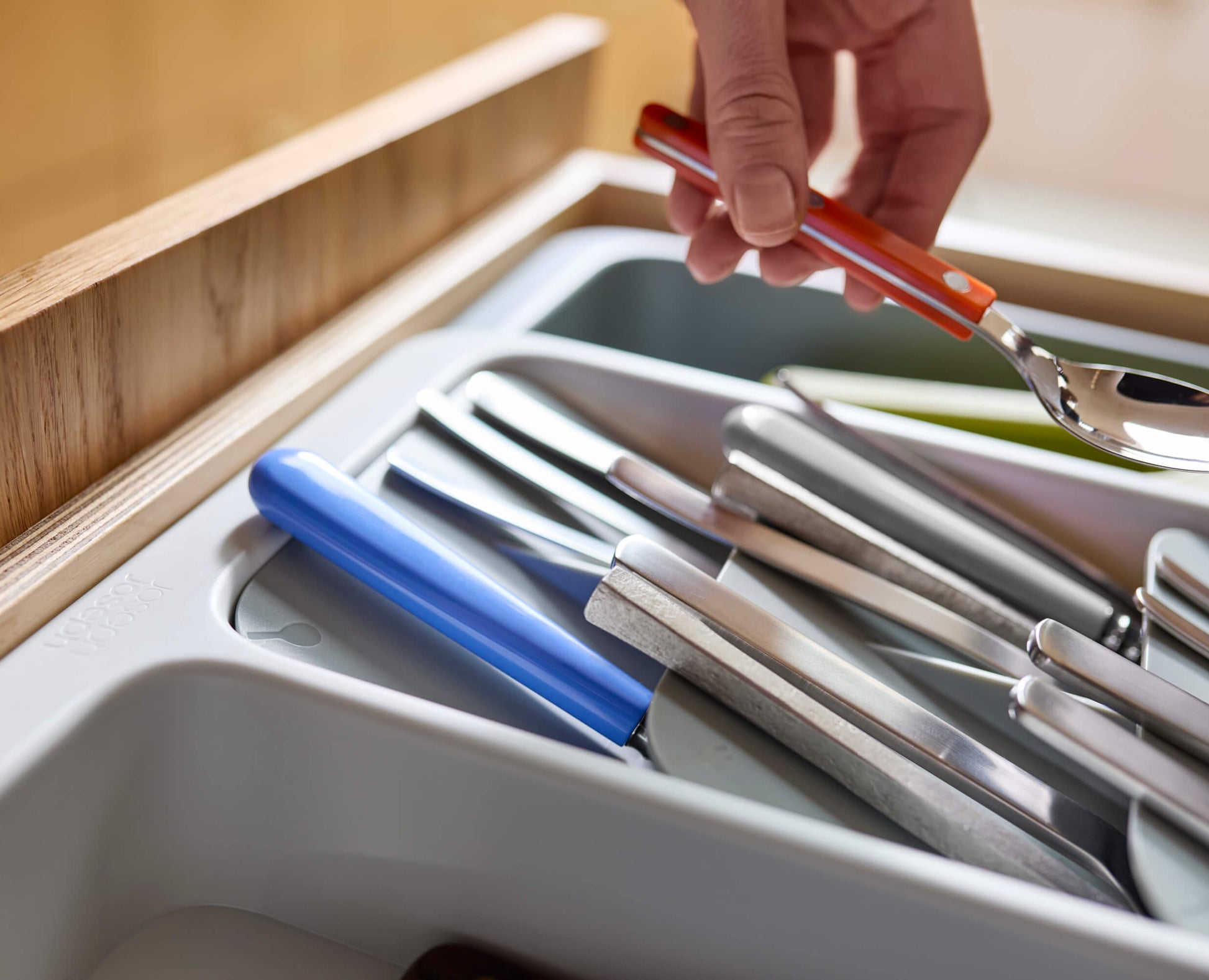 [half-width] DrawerStore™ Expanding Tiered Cutlery, Utensil & Gadget Organiser