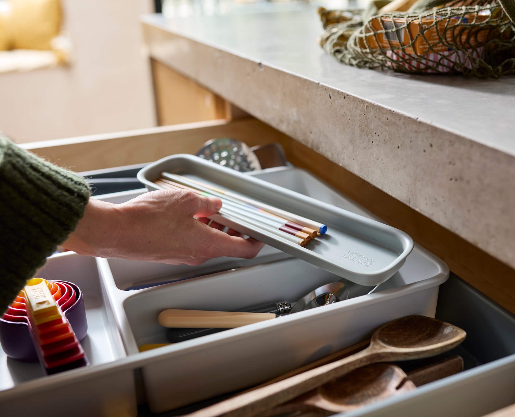 [half-width] DrawerStore™ Expanding Cutlery, Utensil & Gadget Organiser