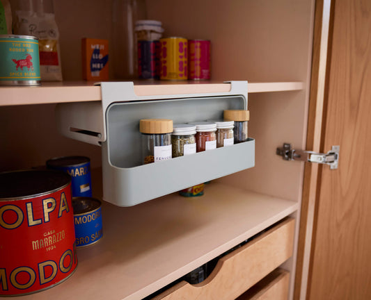 [hidden] [lifestyle] CupboardStore™ Under-Shelf Spice Rack