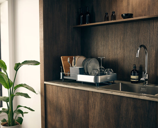 [hidden] [lifestyle] 2-piece Stainless-Steel Drainer & Sink Organisation Set