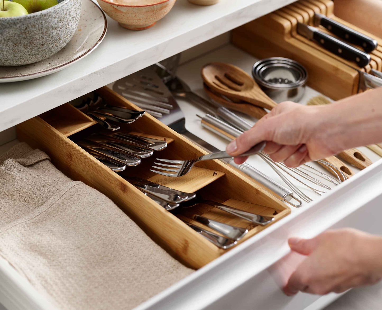 DrawerStore™ Bamboo Compact Cutlery Organiser - 85168 - Image 3