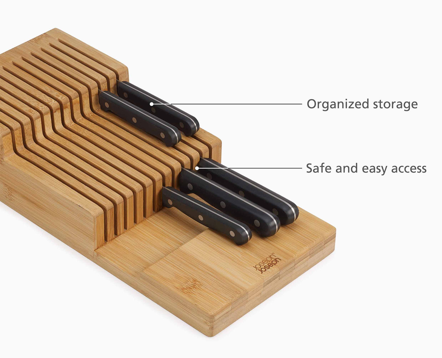 [half-width] DrawerStore™ Bamboo Large 2-tier Knife Organiser - 851695 - INFO