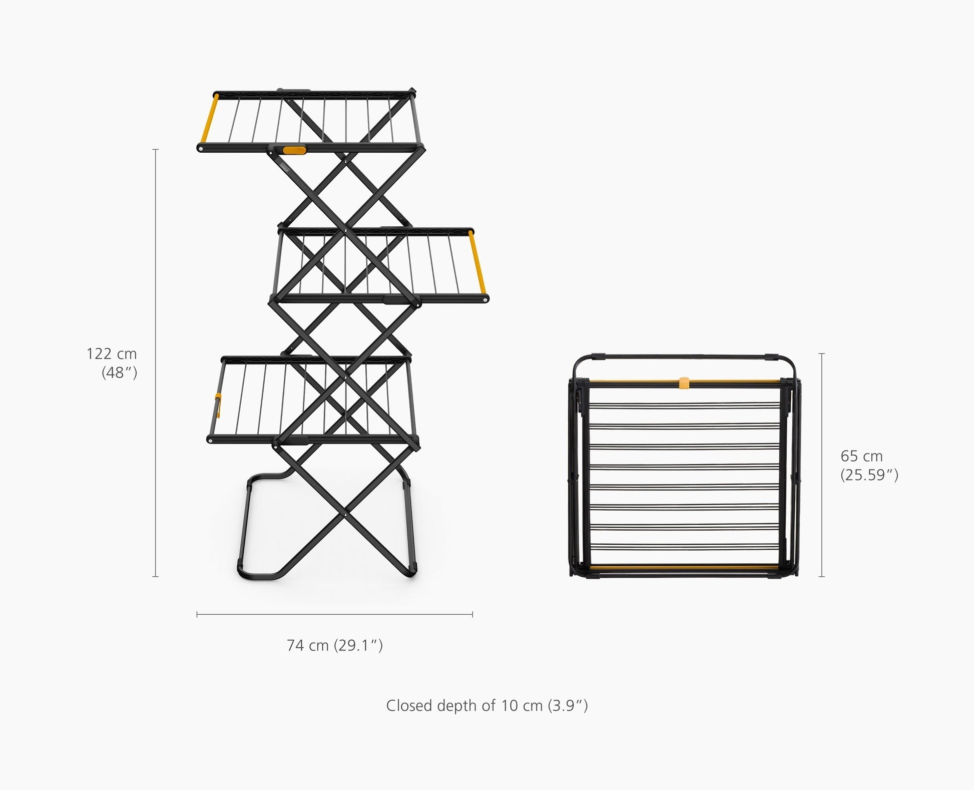 [half-width] AirFrame™ 16m Folding Airer with Long Garment Hanging Rails