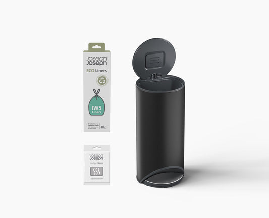 [hidden] Arc™ 30L Easy-push Matt Black Pedal Bin Starter Set