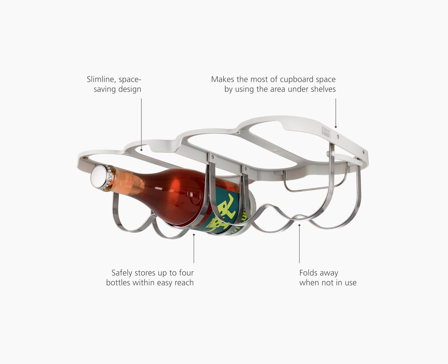 [half-width] Cradle™ Under-Shelf Folding Wine Bottle Rack