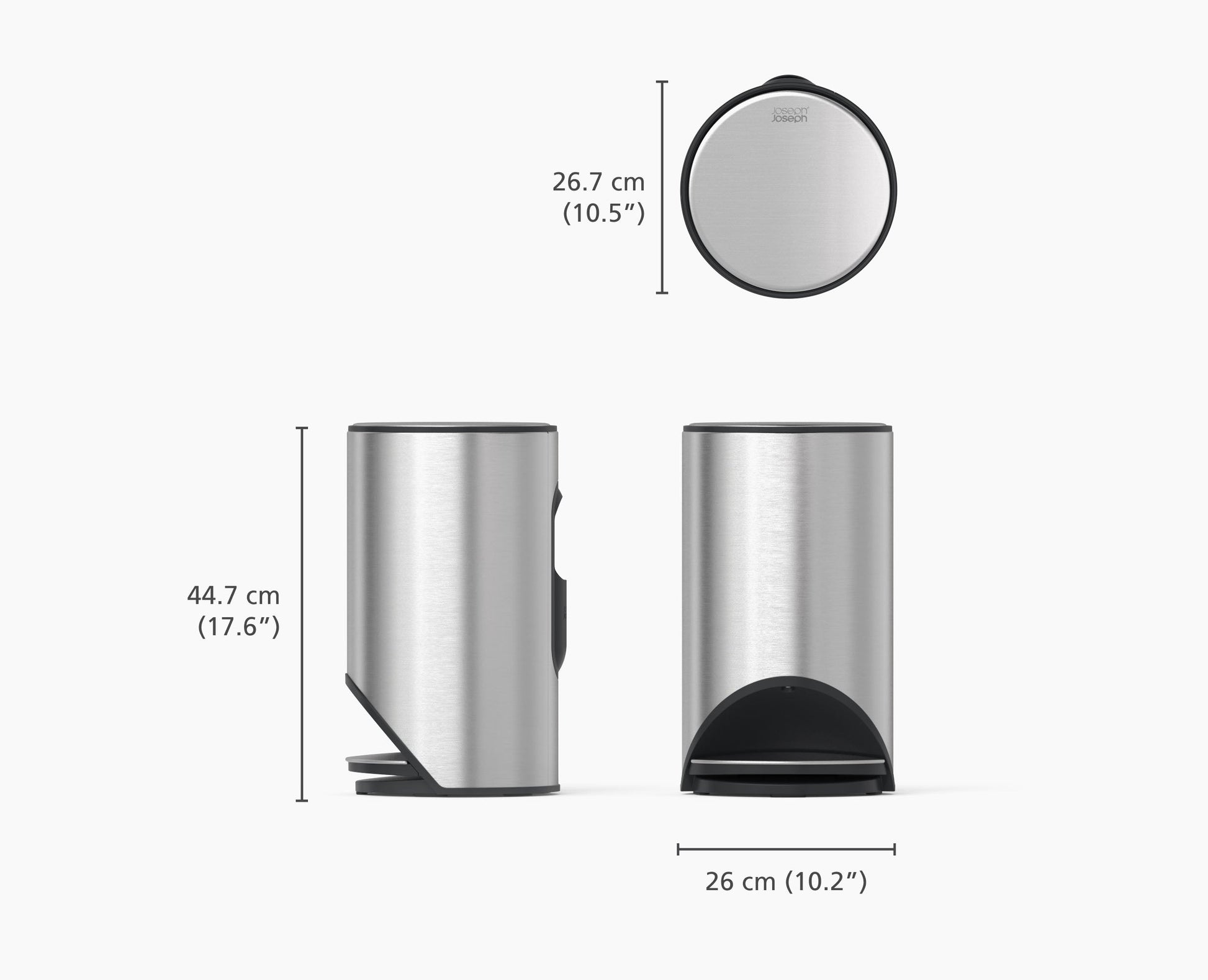 [half-width] Arc™ 10L Easy-push Stainless-steel Pedal Bin - 30152 - Image 5