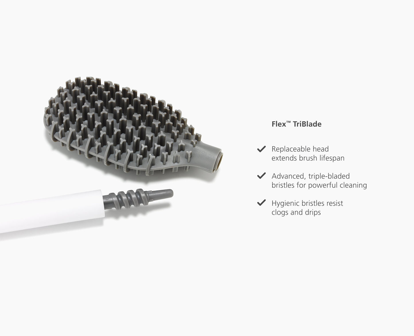 Flex™ TriBlade Lite White Toilet Brush Starter Set