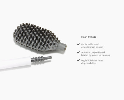 Flex™ TriBlade Lite White Toilet Brush Starter Set