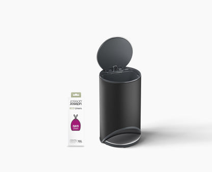 Arc™ 10L Easy-push Matt Black Pedal Trash Can Starter Set