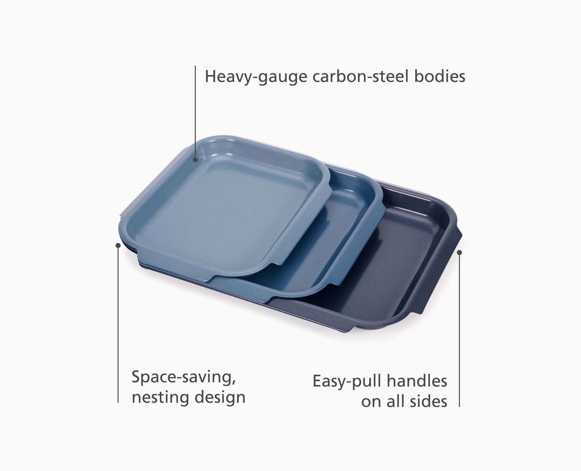 [half-width] Nest™ Bake Non-Stick 3-piece Blue Baking Tray Set - 45064 - Image 4
