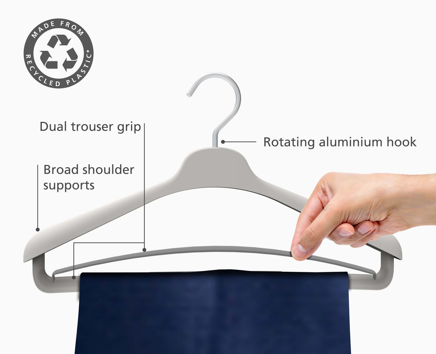 [half-width] Orderly™ Set of 2 Ecru Suit & Coat Hangers - 55017 - Image 4