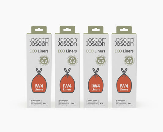 [hidden] IW4 50L Grey Recycled Bin Liners - 4 pack - Image 1