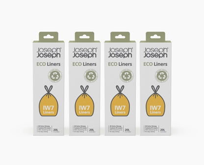 [hidden] IW7 20L Grey Recycled Bin Liners - 4 pack - Image 1