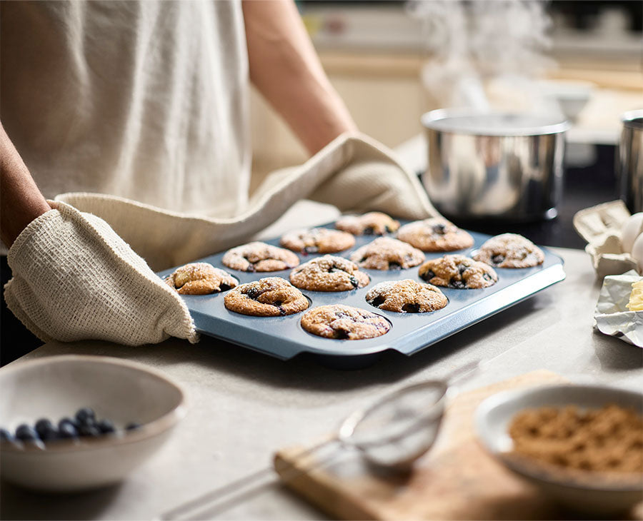 [hidden] [lifestyle] Nest™ Bake Non-Stick 12 Cup Blue Muffin Tray - 45072 - Image 2