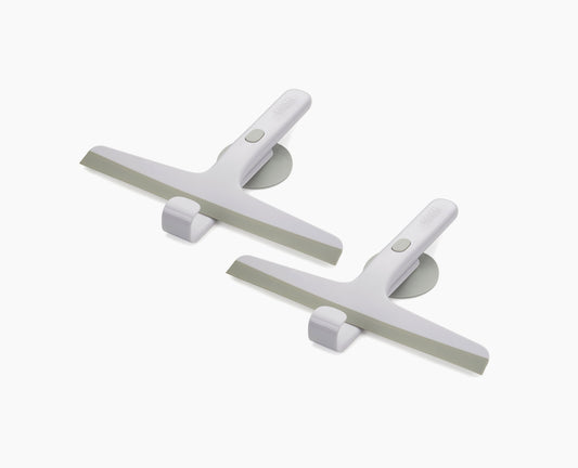 [hidden] EasyStore™ Light Grey Shower Squeegee with Storage Hook - 2 pack