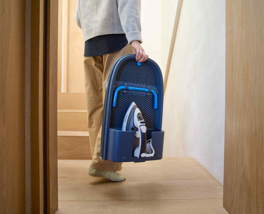 [hidden] [lifestyle] Pocket Max Plus 110cm Folding Blue Ironing Board with Advanced Cover