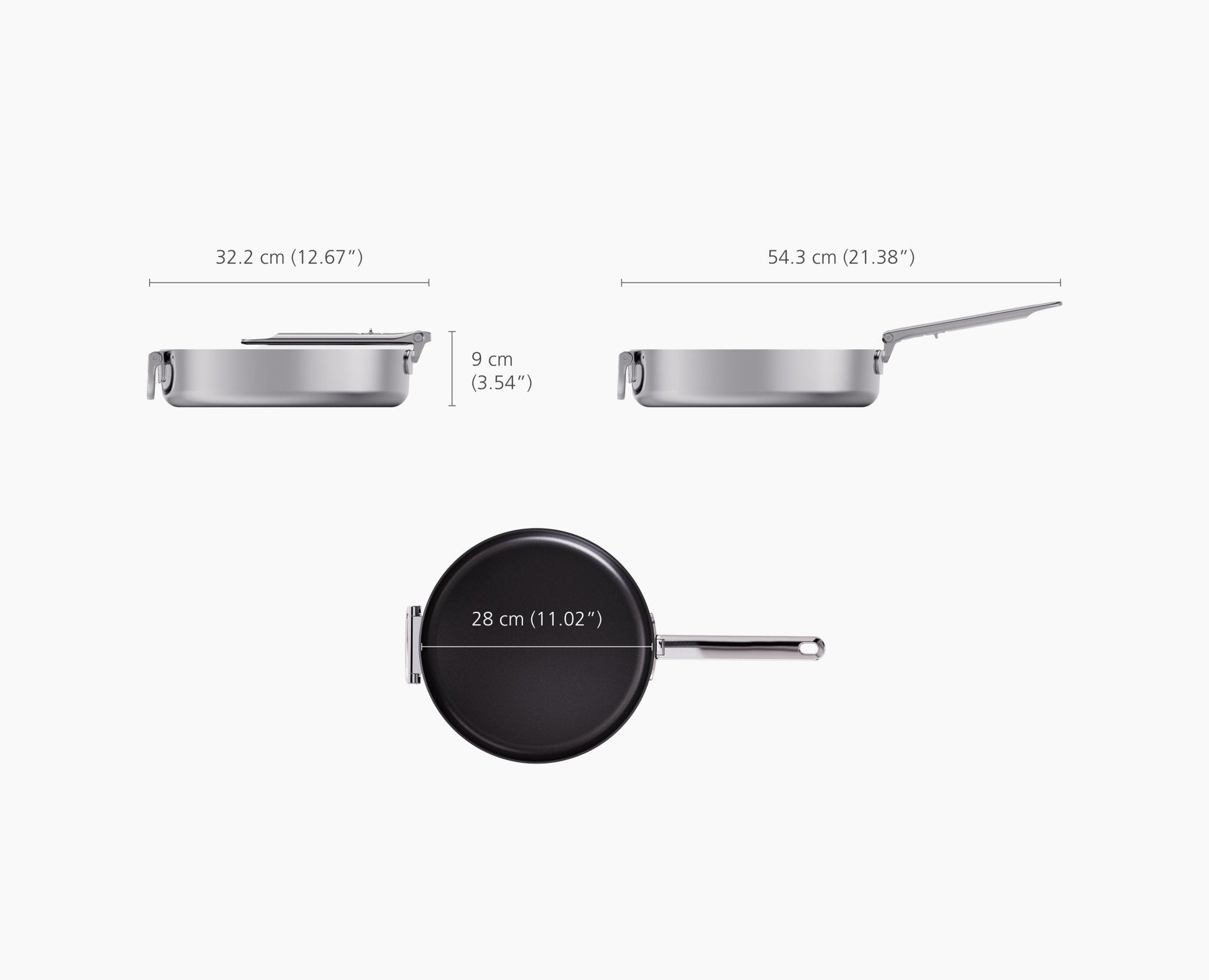 [half-width] Space Steel Folding Handle Non-Stick 28cm Frying Pan