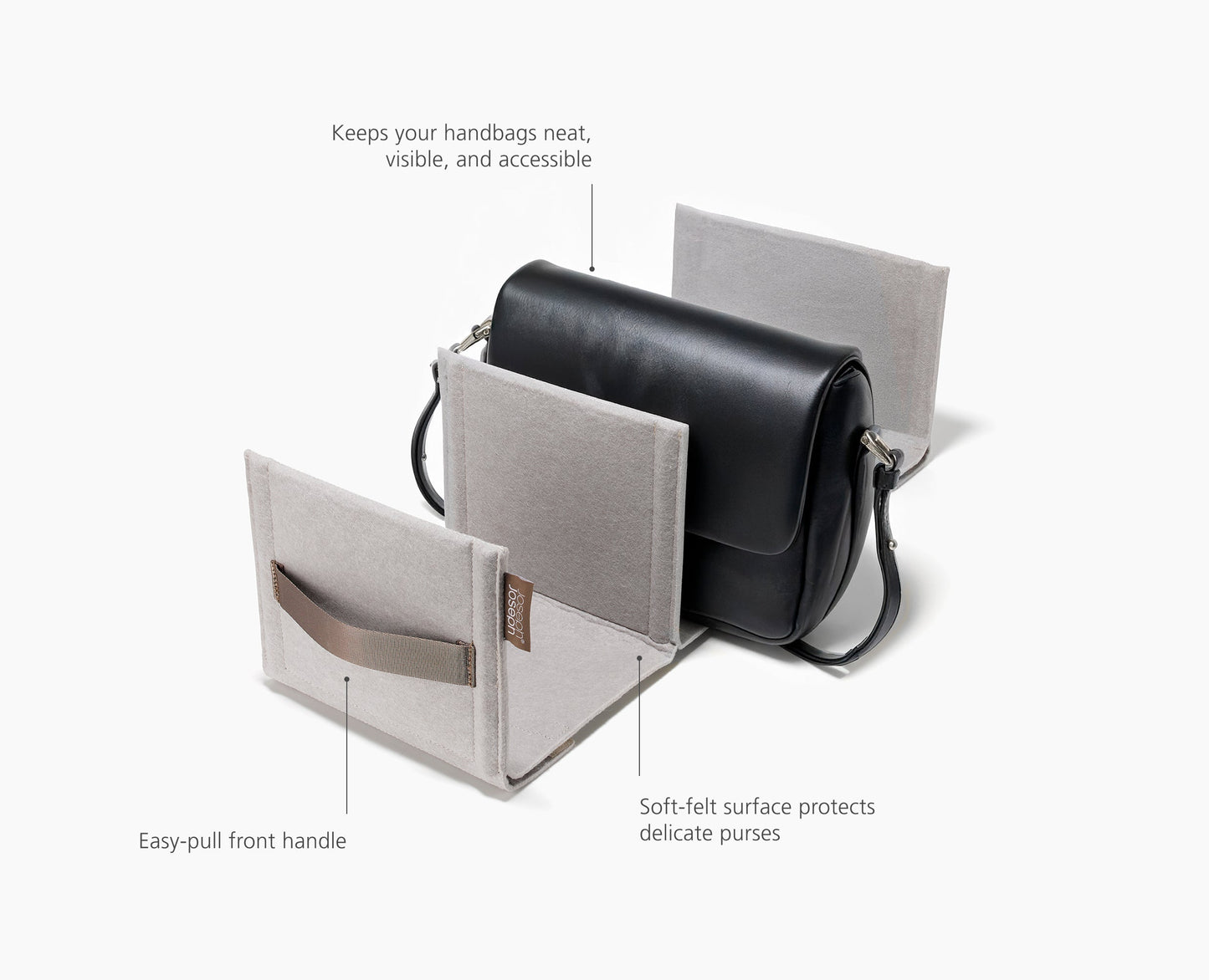 [half-width] Orderly™ Ecru Wardrobe Handbag Storage Organiser